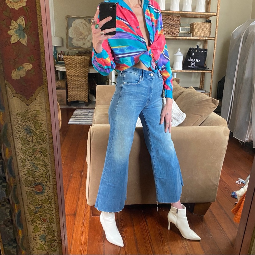 NWOT Mother denim roller snippet cropped fray - Picture 5 of 12